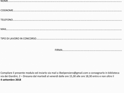 MODULO DI ISCRIZIONE MOSTRA